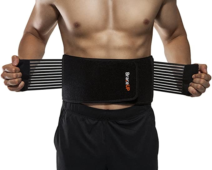 BraceUP Stabilizing Lumbar Lower Back Brace Support Belt Dual Adjustable Straps Breathable Mesh Panels