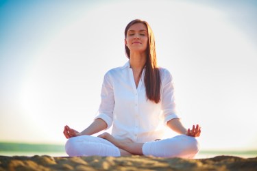 Meditating in a Cross-legged position