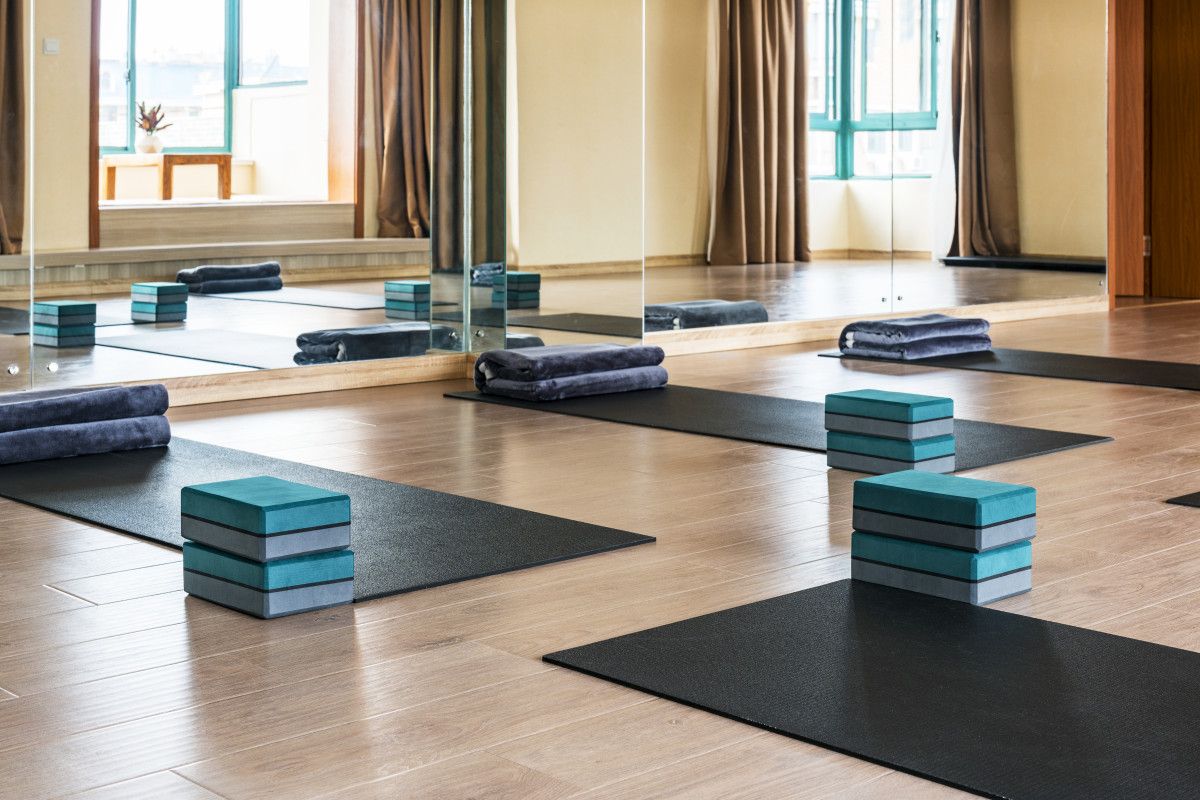 An empty yoga studio